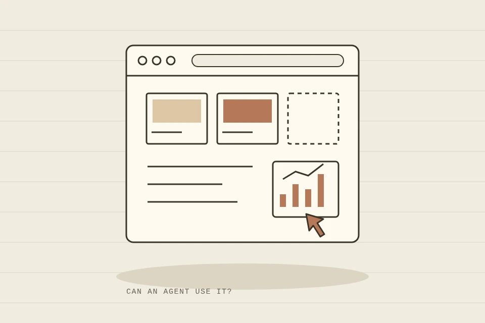 agent usability conceptual editorial illustration
